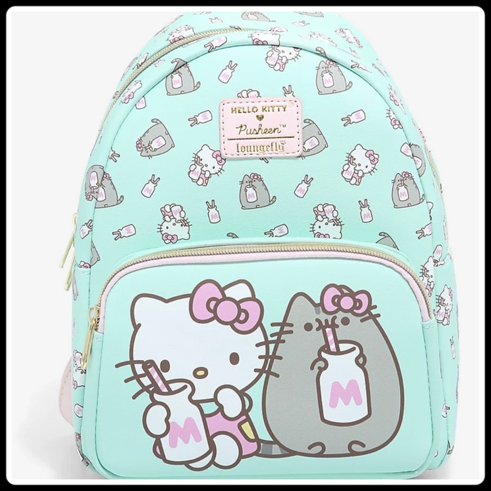 Loungefly Hello Kitty Pusheen Mint Milk Mini Backpack